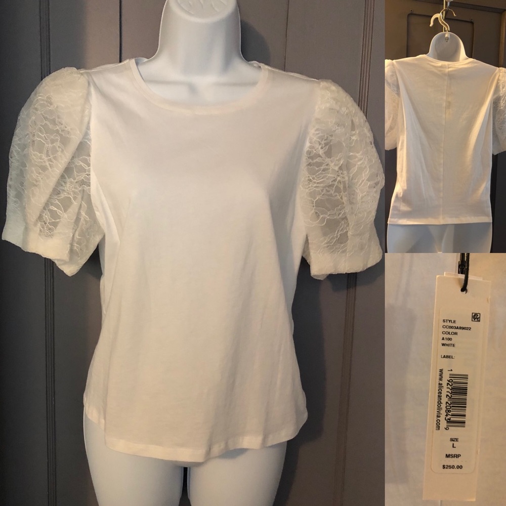 T-Shirt with Lace Sleeves NEW w/TAGS